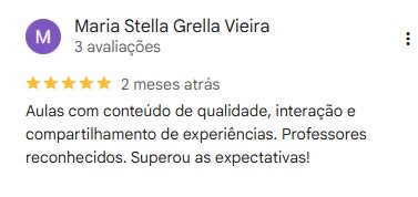 Avaliação de Maria Stella Grella Vieira no Google sobre o Centromediar